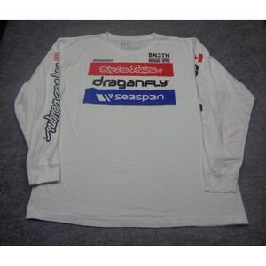 Troy Lee Designs Shirt Mens XL White Long Sleeve Moto Bike MTB‎